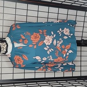 Women's  Maurice's Floral Twist Cut Out Neck Blouse